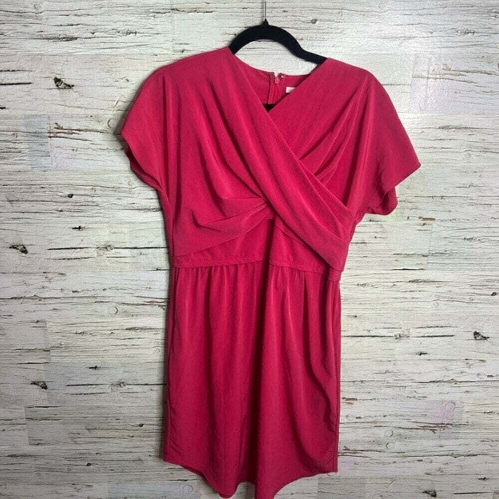 Carven twisted silk sheath dress pink size 40